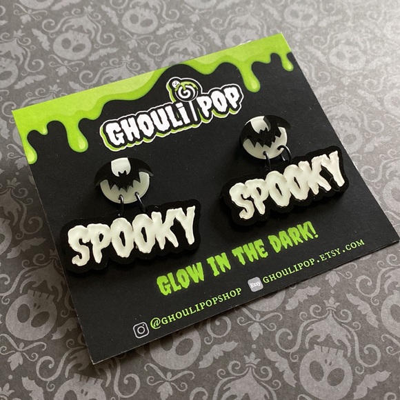 Glow in the Dark Spooky Earrings - Picture 1 of 5
